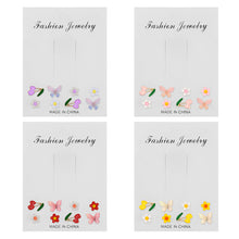 Load image into Gallery viewer, 8pcs/set Colorful Fruit Butterfly Flower Earrings Fashion Creative Ear Studs Earrings Jewelry for Women