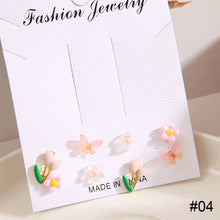 Load image into Gallery viewer, 8pcs/set Colorful Fruit Butterfly Flower Earrings Fashion Creative Ear Studs Earrings Jewelry for Women
