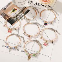 Load image into Gallery viewer, Fashion All-match Alloy Pendant Bracelet Adjustable Creative Ceramic Beaded Bracelet Women Jewelry Gift
