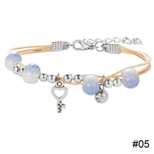 Load image into Gallery viewer, Fashion All-match Alloy Pendant Bracelet Adjustable Creative Ceramic Beaded Bracelet Women Jewelry Gift