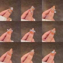 Load image into Gallery viewer, Fashion Niche Ring Shiny Exquisite Zircon Ring Simple Open Adjustable Ring Jewelry Accessory for Women