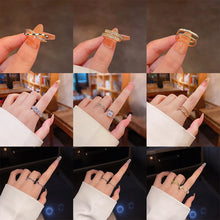 Load image into Gallery viewer, Fashion Niche Ring Shiny Exquisite Zircon Ring Simple Open Adjustable Ring Jewelry Accessory for Women