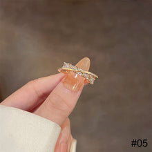 Load image into Gallery viewer, Fashion Niche Ring Shiny Exquisite Zircon Ring Simple Open Adjustable Ring Jewelry Accessory for Women