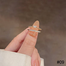 Load image into Gallery viewer, Fashion Niche Ring Shiny Exquisite Zircon Ring Simple Open Adjustable Ring Jewelry Accessory for Women