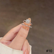 Load image into Gallery viewer, Fashion Niche Ring Shiny Exquisite Zircon Ring Simple Open Adjustable Ring Jewelry Accessory for Women