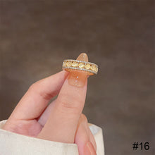 Load image into Gallery viewer, Fashion Niche Ring Shiny Exquisite Zircon Ring Simple Open Adjustable Ring Jewelry Accessory for Women