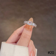 Load image into Gallery viewer, Fashion Niche Ring Shiny Exquisite Zircon Ring Simple Open Adjustable Ring Jewelry Accessory for Women