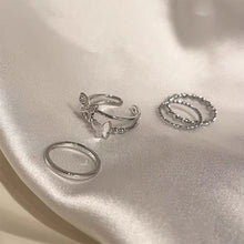Load image into Gallery viewer, 4pcs/set Simple Niche Butterfly Rings Fashion Opening Adjustable Alloy Rings Jewelry Accessories