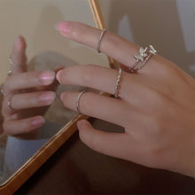 Load image into Gallery viewer, 4pcs/set Simple Niche Butterfly Rings Fashion Opening Adjustable Alloy Rings Jewelry Accessories