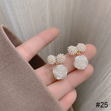 Load image into Gallery viewer, Versatile Niche Earrings Fashion Delicate Alloy Ear Studs Zircon Pearl Earrings Women Jewelry Accessories