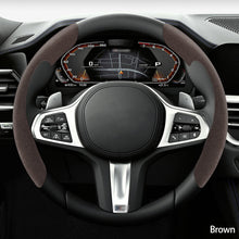Load image into Gallery viewer, Pair Universal Suede Cover Steering Wheel Cover Safe and Non Slip Car Accessory Suitable Most Cars Four Seasons