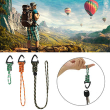Load image into Gallery viewer, Paracord Keychain Military Braided Nylon Lanyard With Metal Triangle Buckle High Strength Parachute Cord Carabiner