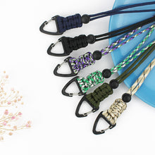 Load image into Gallery viewer, Paracord Keychain Military Braided Nylon Lanyard With Metal Triangle Buckle High Strength Parachute Cord Carabiner