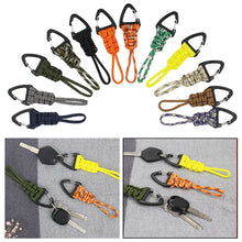 Load image into Gallery viewer, Paracord Keychain Military Braided Nylon Lanyard With Metal Triangle Buckle High Strength Parachute Cord Carabiner