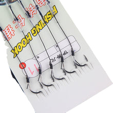 Load image into Gallery viewer, 5Bags/lot High Carbon Steel Fishing Hooks with 5 Small Hooks Rigs Swivel Fishing Lures Pesca Lure String Hooks 3#-13#