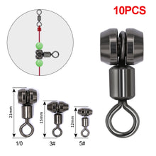 Load image into Gallery viewer, 10pcs/Package Cross Fishing Swivel Heavy Duty Ball Bearing Connector Rolling Solid Ring Hook Fish Tacke Accessories