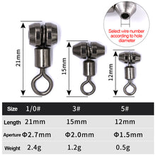 Load image into Gallery viewer, 10pcs/Package Cross Fishing Swivel Heavy Duty Ball Bearing Connector Rolling Solid Ring Hook Fish Tacke Accessories