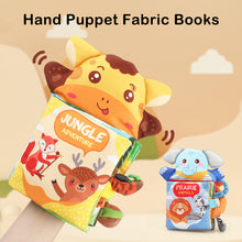 Load image into Gallery viewer, Hand Puppet Fabric Books Baby Cloth Book with Tail Early Development for Newborn Kids Learning Education Develop Cognize Reading Puzzle Book