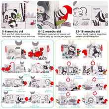 Load image into Gallery viewer, Baby Fabric Books Cloth Book Early Development for 0-12 Months Newborn Kids Learning Education Develop Cognize Animal Tails Reading Toy