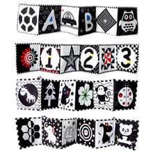 Load image into Gallery viewer, Baby Cloth Book Early Development for 0-12 Months Newborn Crib Toys High Contrast Black and White Montessori Learning Education Toy