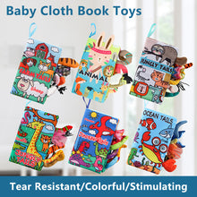 Load image into Gallery viewer, Baby Fabric Books Cloth Book Early Development for 0-12 Months Newborn Kids Learning Education Develop Cognize Animal Tails Reading Toy