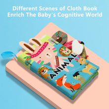 Load image into Gallery viewer, Baby Fabric Books Cloth Book Early Development for 0-12 Months Newborn Kids Learning Education Develop Cognize Animal Tails Reading Toy