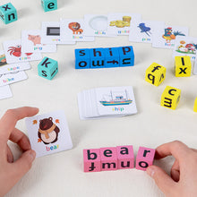 Load image into Gallery viewer, Letter Spelling Block Fun Game English Words Flash Cards Early Learning Educational Puzzle for Baby Montessori Wood Toy