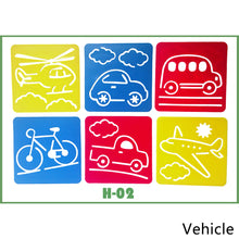 Load image into Gallery viewer, 6PCS/set DIY Children's Painting Template Child Educational Toys Stencil Suit Dinosaur Animal Car Drawing Board Montessori Drawing Toy