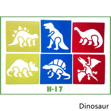Load image into Gallery viewer, 6PCS/set DIY Children's Painting Template Child Educational Toys Stencil Suit Dinosaur Animal Car Drawing Board Montessori Drawing Toy