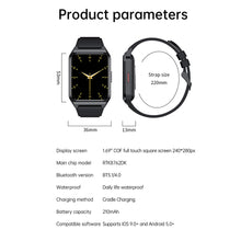 Load image into Gallery viewer, H60 Watch 1.69 Inch Screen Heart Rate Bluetooth Watch Multi-functional Call Exercise Body Temperature Smart Watch