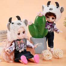Load image into Gallery viewer, 17cm Princess BJD Doll with Clothes and Shoes Movable 13 Joints Change Clothes Cute Face Bunny Ears Clothes Suit Girl Gift Child Toys