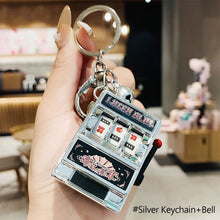 Load image into Gallery viewer, Lucky Jackpot Mini Fruit Slot Machine Fun Birthday Keychain Coin Operated Games Gambling Machine Kids Gift