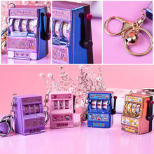 Load image into Gallery viewer, Lucky Jackpot Mini Cartoon Slot Machine Fun Birthday Keychain Coin Operated Games Gambling Machine Kids Gift
