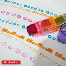 Load image into Gallery viewer, 3/6Pcs Colorful Ink Pad Stamp Seal Cartoon DIY Art Roller Drawing Diary Tool for Preschool Children Gifts