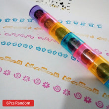 Load image into Gallery viewer, 3/6Pcs Colorful Ink Pad Stamp Seal Cartoon DIY Art Roller Drawing Diary Tool for Preschool Children Gifts