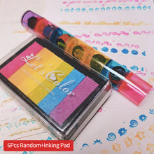 Load image into Gallery viewer, 3/6Pcs Colorful Ink Pad Stamp Seal Cartoon DIY Art Roller Drawing Diary Tool for Preschool Children Gifts