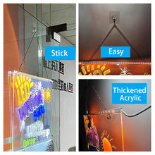Load image into Gallery viewer, Erasable Transparent Luminous Acrylic Notepad Home Tips Message Board with Brackets Stall Small Blackboard Whiteboard Writing Board