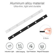 Load image into Gallery viewer, Ultra-thin Intelligent LED Body Sensor Light Eechargeable Cat Eye Hill Corrugated Light with Wine Cabinet Wardrobe Light Strip