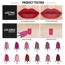Load image into Gallery viewer, Waterproof Sexy Nude Red Brown Purple Lipgloss Matte Lip Gloss Velvety Lipstick Matte Makeup Long Lasting Women Cosmetic
