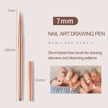 Load image into Gallery viewer, 3Pcs Nail Art Liner French Stripe Brush 7/9/11mm Soft Nail Art Metal Penholder Gel Brushes Painting Drawing Manicure Pen Tools