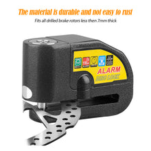 Load image into Gallery viewer, Universal Motorcycle Disc Lock Bike Wheel Padlock Motorcycle Alarm Waterproof Scooter Alarm Lock Anti-Theft Padlock Alarm Lock