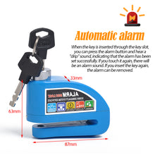 Load image into Gallery viewer, Waterproof Motorcycle Alarm Lock Bike Lock Security Anti-theft Lock Motorbike Disc Brake Lock Reminder Rope Wrench with Bag