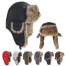 Load image into Gallery viewer, Unisex Winter Russian Hat Trapper Bomber Warm Trooper Ear Flaps Cap Headwear Bonnet Men Women Thick Ski Hat Fluffy Faux Fur Cap