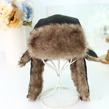 Load image into Gallery viewer, Unisex Winter Russian Hat Trapper Bomber Warm Trooper Ear Flaps Cap Headwear Bonnet Men Women Thick Ski Hat Fluffy Faux Fur Cap