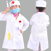 Load image into Gallery viewer, 1 Set Kids Doctor Simulation Nurse Uniform Cosplay Family Parent-Child Games Cross Coat Halloween Carnival Performance Costume