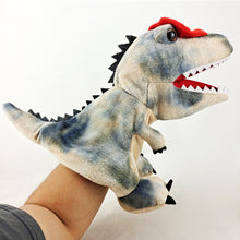 Load image into Gallery viewer, Dinosaur Plush Hand Puppet Toys Role Play Bedtime Story Props Kindergarten performance Lifelike Gloves 11 Style Triceratop Tyrannosaurus