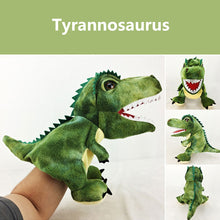 Load image into Gallery viewer, Dinosaur Plush Hand Puppet Toys Role Play Bedtime Story Props Kindergarten performance Lifelike Gloves 11 Style Triceratop Tyrannosaurus