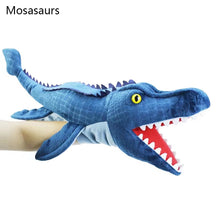 Load image into Gallery viewer, Dinosaur Plush Hand Puppet Toys Role Play Bedtime Story Props Kindergarten performance Lifelike Gloves 11 Style Triceratop Tyrannosaurus