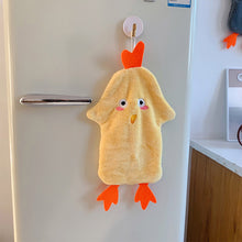 Load image into Gallery viewer, Cute Cartoon Chicken Hand Towel Super Absorbent Microfiber Coral Fleece Kitchen Handkerchief High-efficiency Tableware Cleaning Dishcloth Tools for Child