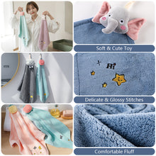 Load image into Gallery viewer, Cute Cartoon Toy Hand Towel Super Absorbent Microfiber Coral Fleece Kitchen Handkerchief High-efficiency Tableware Cleaning Dishcloth Tools for Child